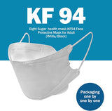 EIGHT SUGAR Black KF94 Certified Face Safety Mask 3D 3-Layer MB & SB Nano Filters, Comfortable Ear and Breathing. Made in Korea