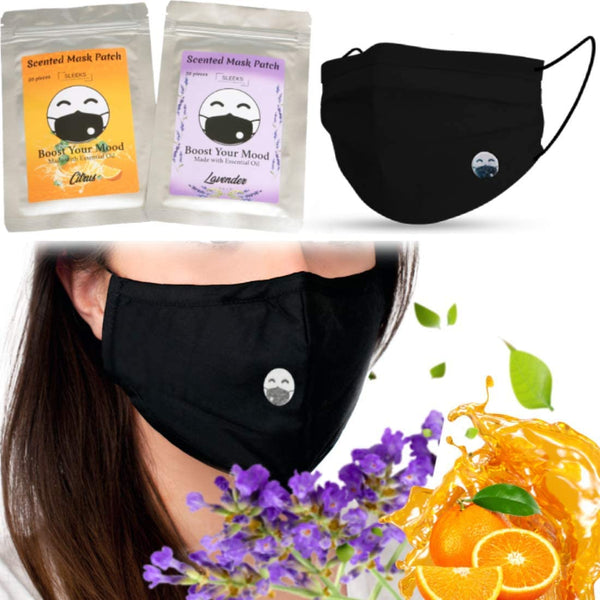 [ 1 PACK = 20 PIECES ] Essential Oil Aroma Scented Mask Patch for Refreshing Scent (LAVENDER) or (CITRUS) Made in Korea!