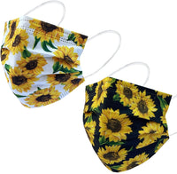 Disposable Dental Mask - 3 Layer Protection Face Mask for Adults 50 pcs  (Sunflower Print)