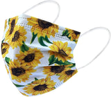 Disposable Dental Mask - 3 Layer Protection Face Mask for Adults 50 pcs  (Sunflower Print)