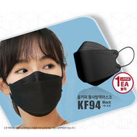 "BLACK" [ ALL KEEPER ] Brand "FDA #10074261" KF94 Adult Mask [Made in Korea] 4 Filtration with 4 Layered Mask